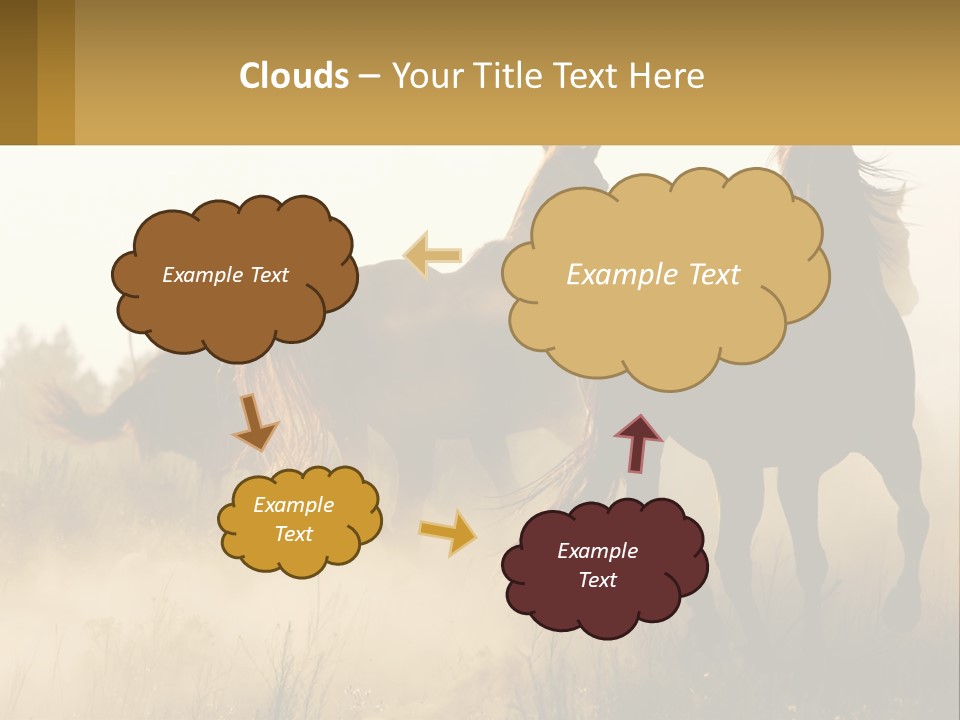 A Man Riding On The Back Of A Brown Horse PowerPoint Template