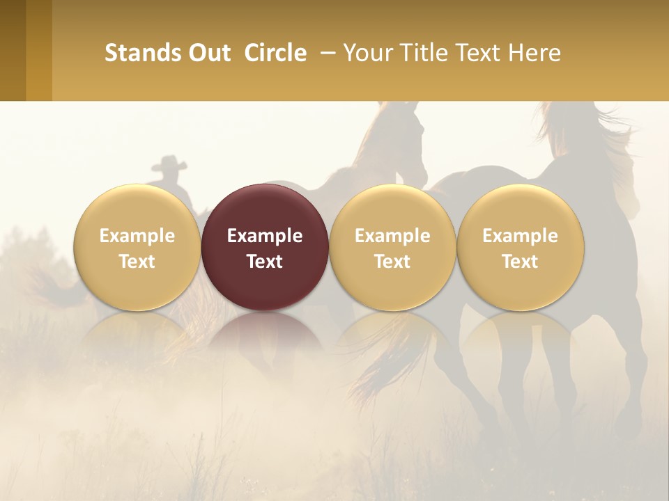 A Man Riding On The Back Of A Brown Horse PowerPoint Template