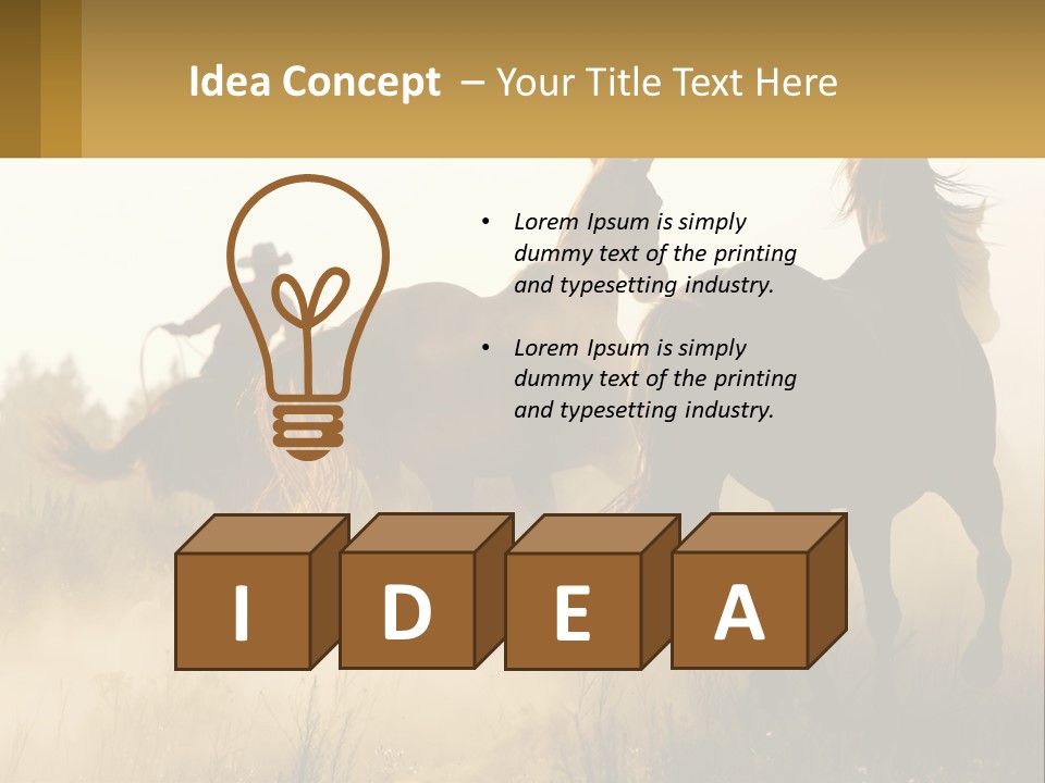 A Man Riding On The Back Of A Brown Horse PowerPoint Template