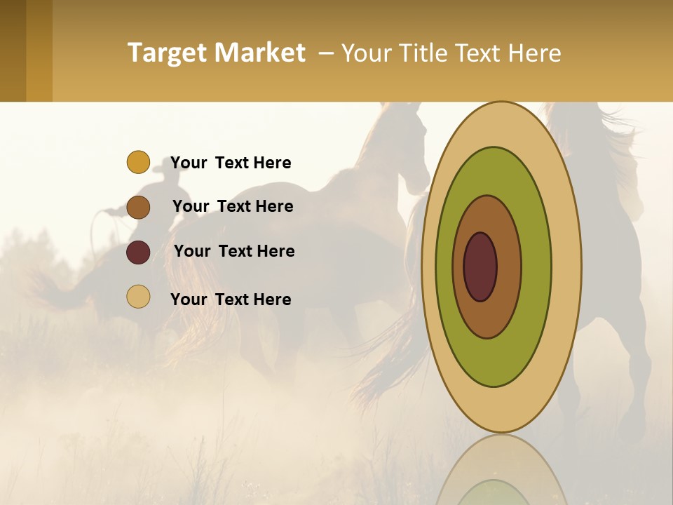 A Man Riding On The Back Of A Brown Horse PowerPoint Template