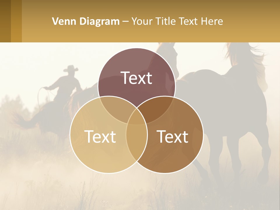 A Man Riding On The Back Of A Brown Horse PowerPoint Template