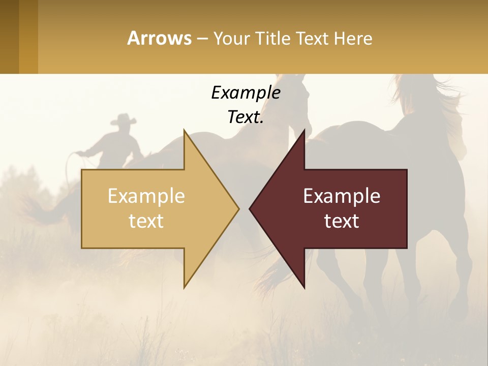 A Man Riding On The Back Of A Brown Horse PowerPoint Template