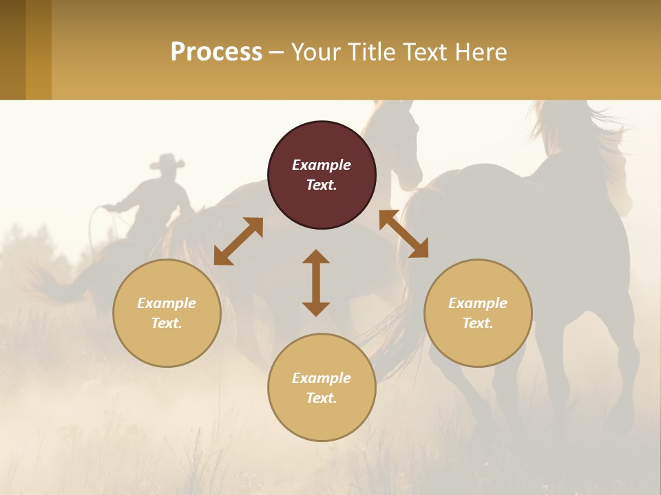 A Man Riding On The Back Of A Brown Horse PowerPoint Template