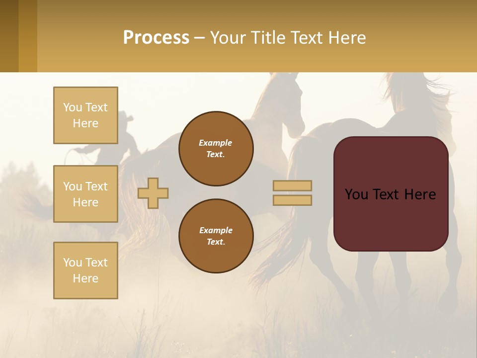 A Man Riding On The Back Of A Brown Horse PowerPoint Template