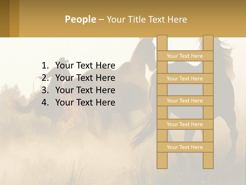 A Man Riding On The Back Of A Brown Horse PowerPoint Template