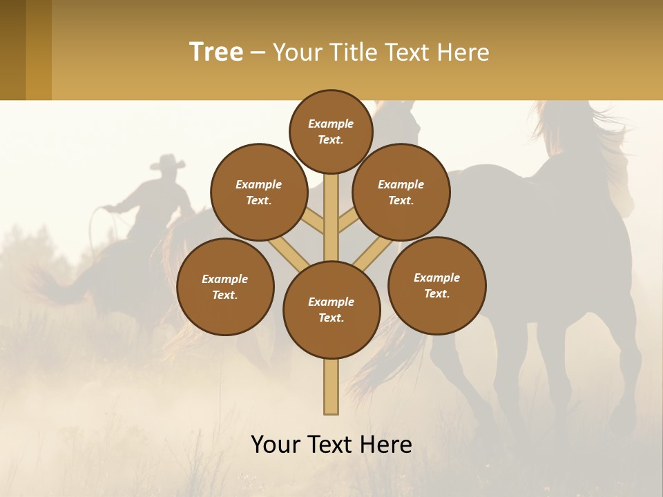 A Man Riding On The Back Of A Brown Horse PowerPoint Template
