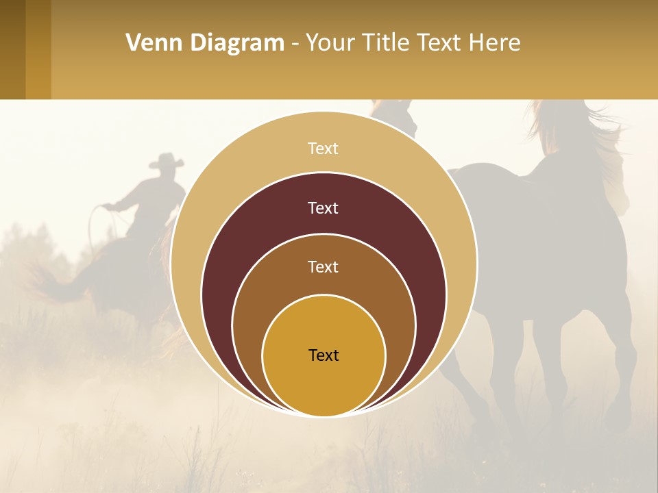 A Man Riding On The Back Of A Brown Horse PowerPoint Template