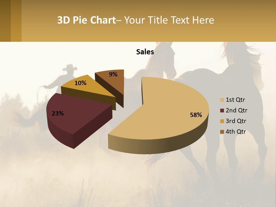 A Man Riding On The Back Of A Brown Horse PowerPoint Template