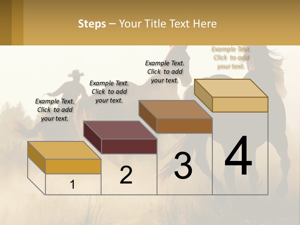 A Man Riding On The Back Of A Brown Horse PowerPoint Template