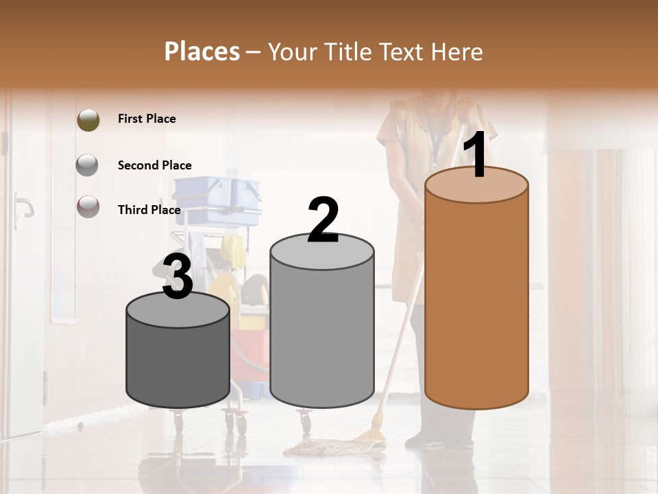 A Woman Cleaning The Floor With A Mop PowerPoint Template