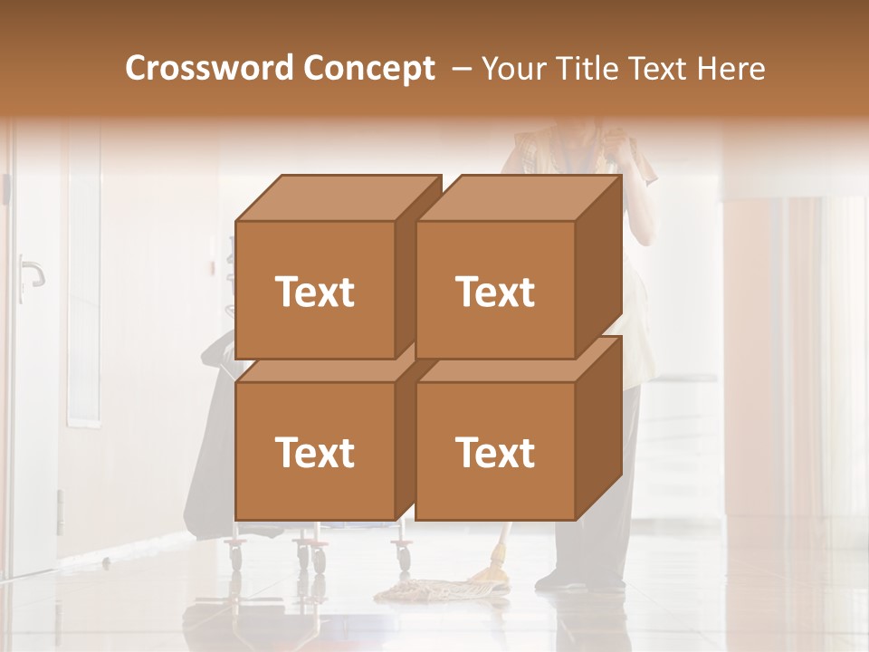 A Woman Cleaning The Floor With A Mop PowerPoint Template