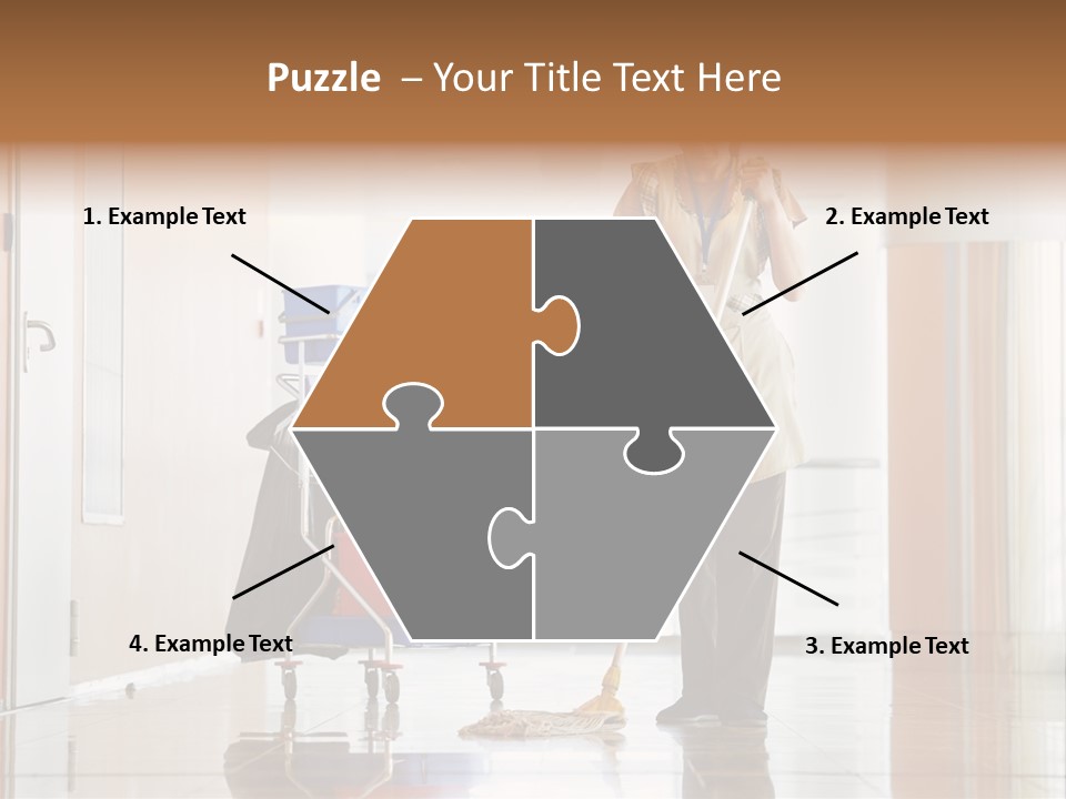 A Woman Cleaning The Floor With A Mop PowerPoint Template