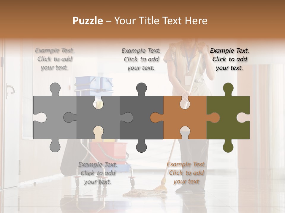 A Woman Cleaning The Floor With A Mop PowerPoint Template