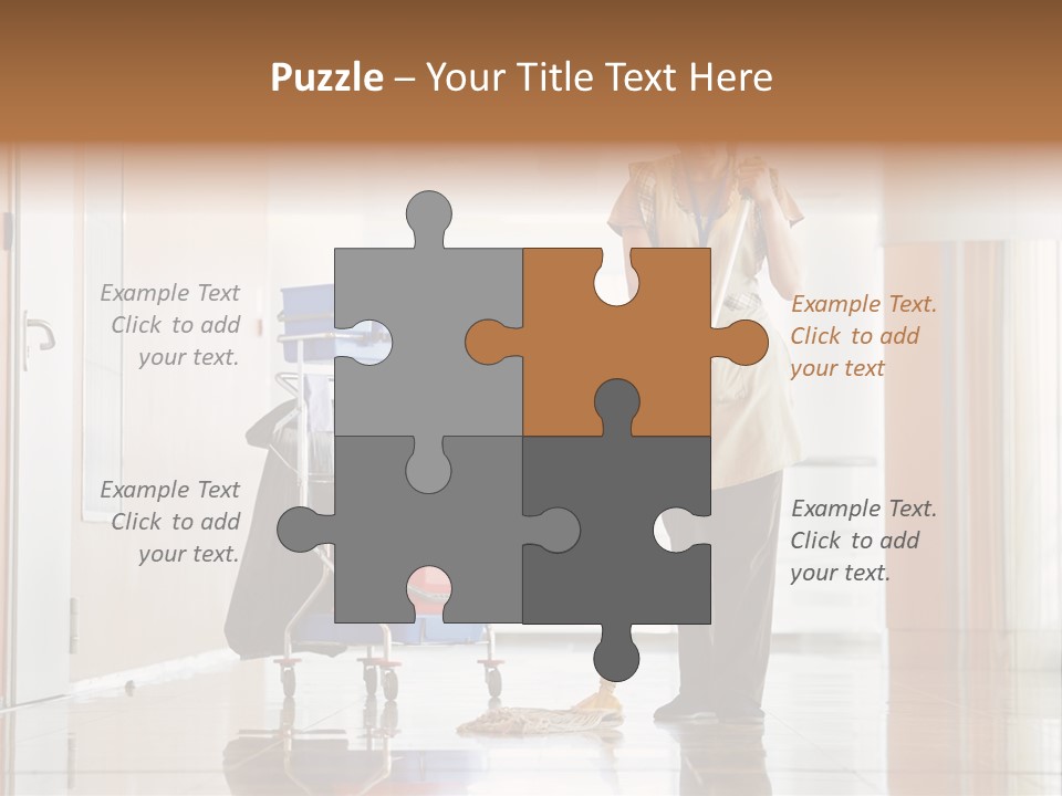 A Woman Cleaning The Floor With A Mop PowerPoint Template