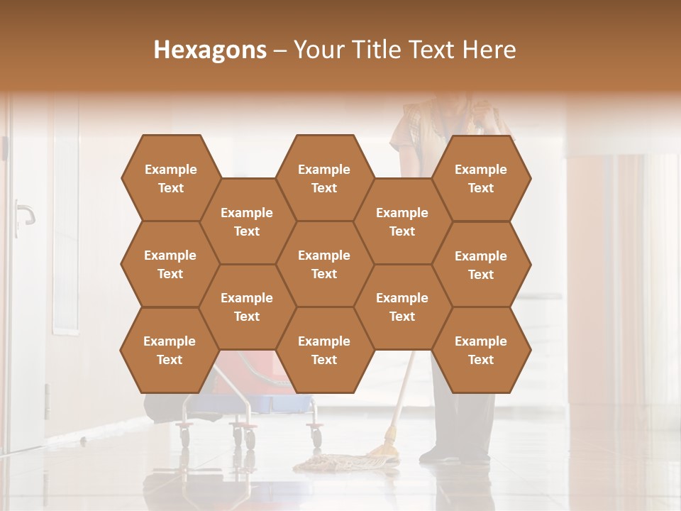 A Woman Cleaning The Floor With A Mop PowerPoint Template