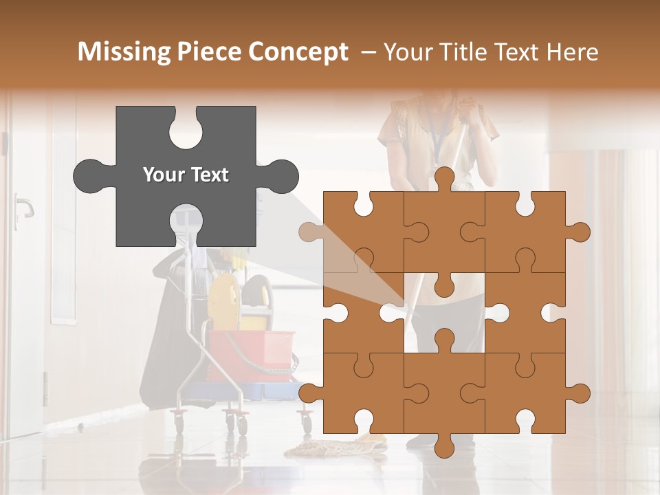 A Woman Cleaning The Floor With A Mop PowerPoint Template