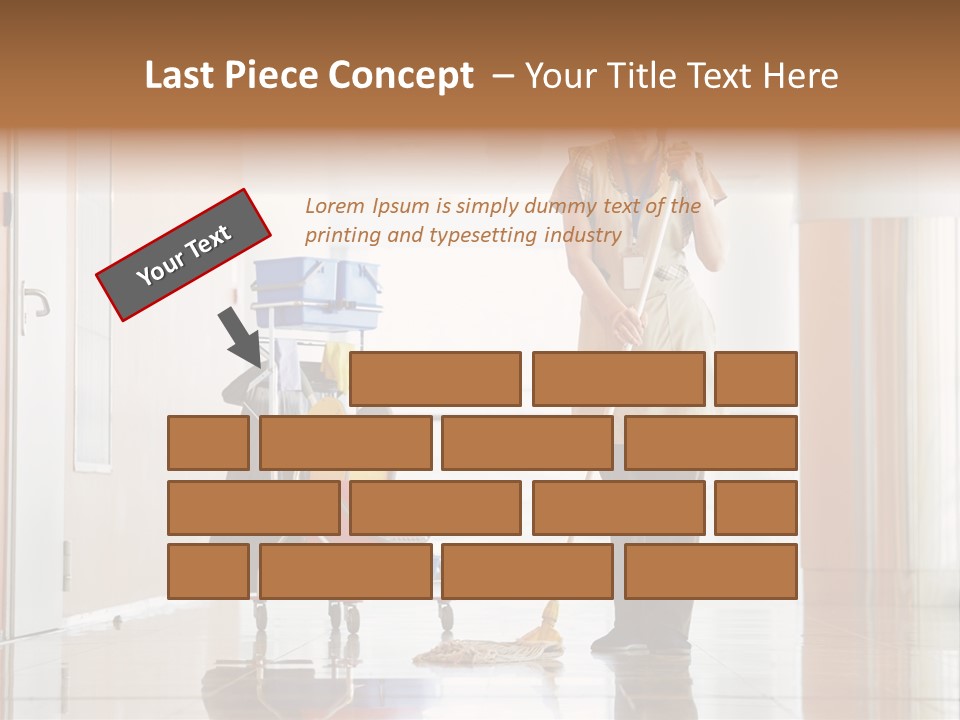 A Woman Cleaning The Floor With A Mop PowerPoint Template