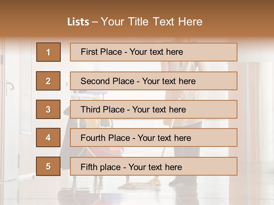 A Woman Cleaning The Floor With A Mop PowerPoint Template