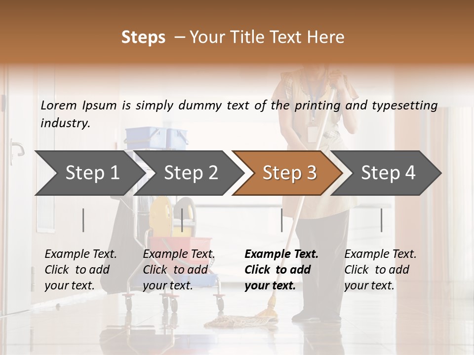 A Woman Cleaning The Floor With A Mop PowerPoint Template