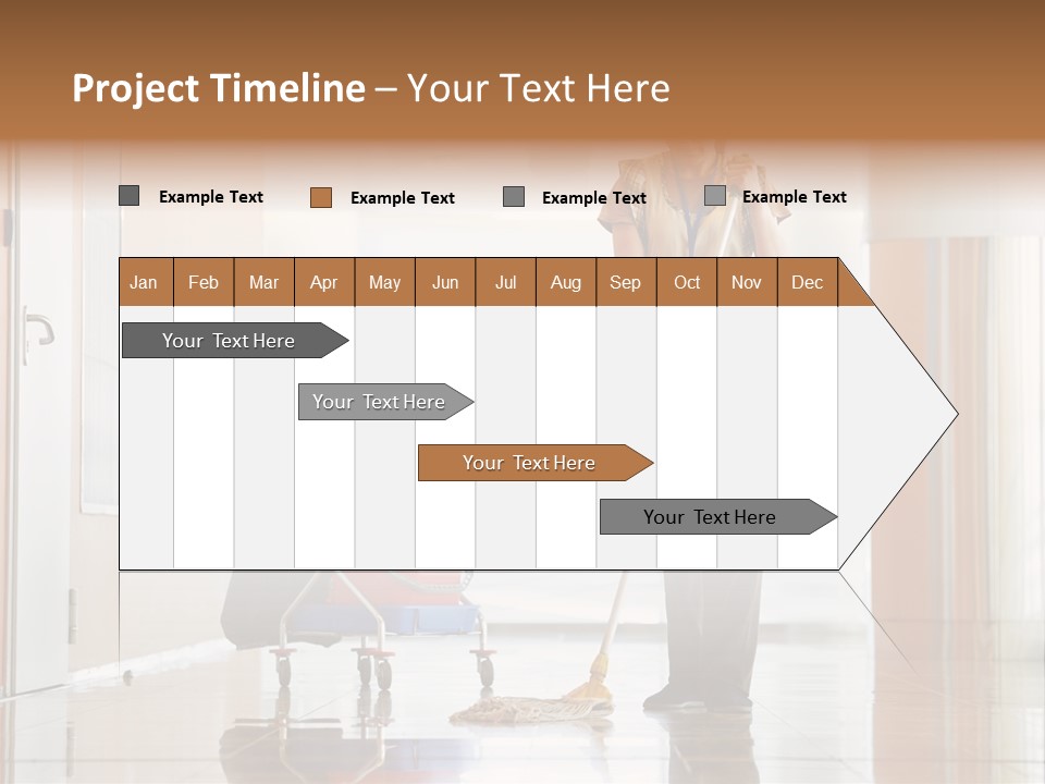 A Woman Cleaning The Floor With A Mop PowerPoint Template
