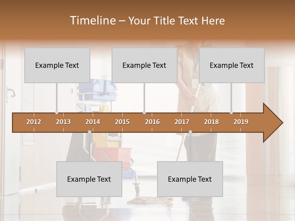 A Woman Cleaning The Floor With A Mop PowerPoint Template