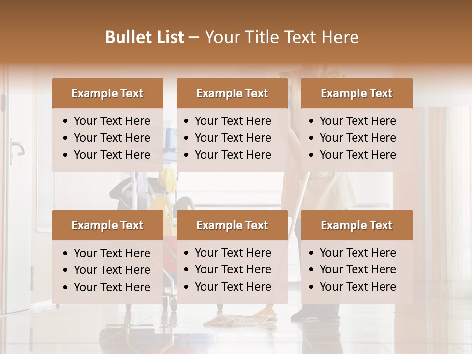 A Woman Cleaning The Floor With A Mop PowerPoint Template