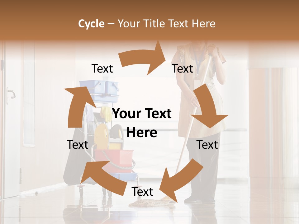 A Woman Cleaning The Floor With A Mop PowerPoint Template