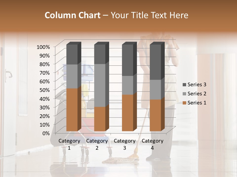 A Woman Cleaning The Floor With A Mop PowerPoint Template