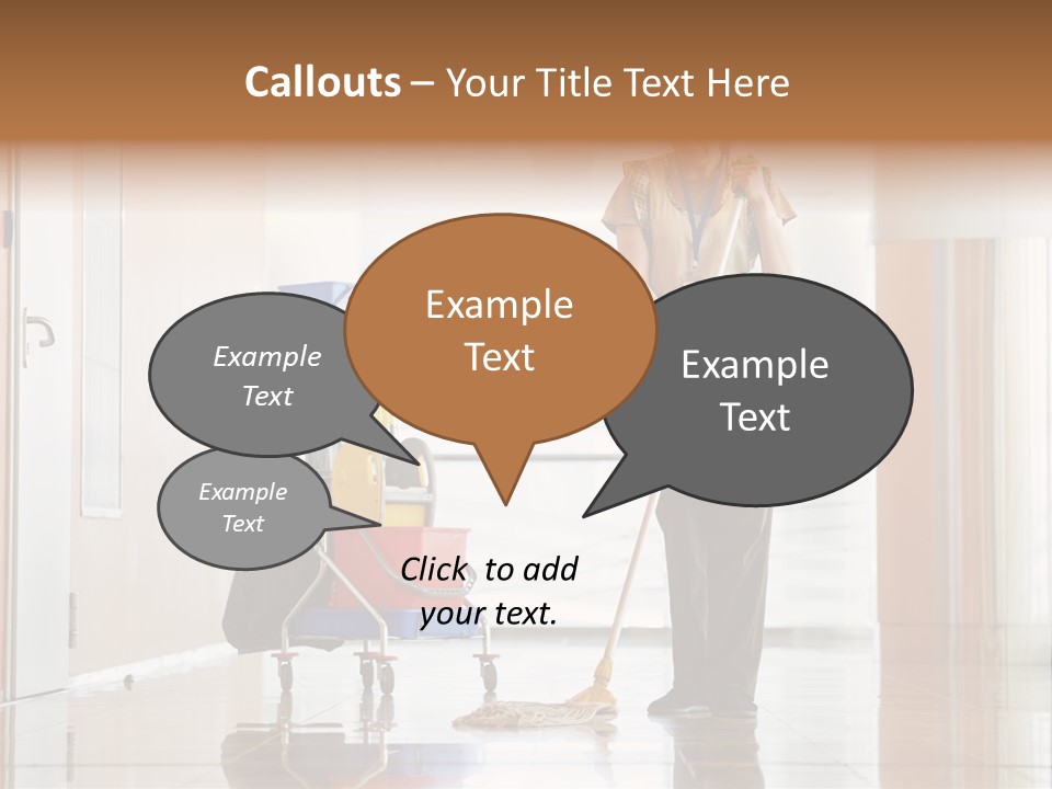 A Woman Cleaning The Floor With A Mop PowerPoint Template