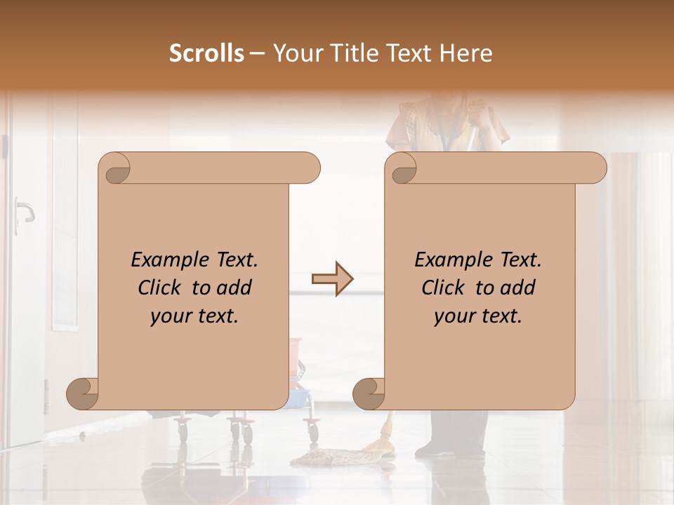 A Woman Cleaning The Floor With A Mop PowerPoint Template