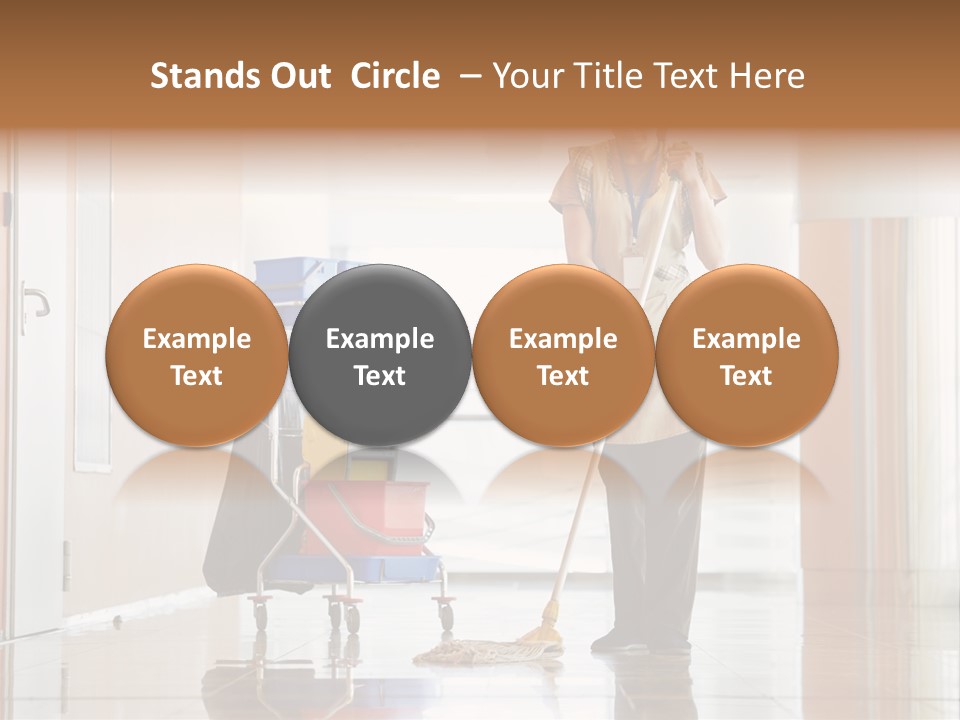 A Woman Cleaning The Floor With A Mop PowerPoint Template