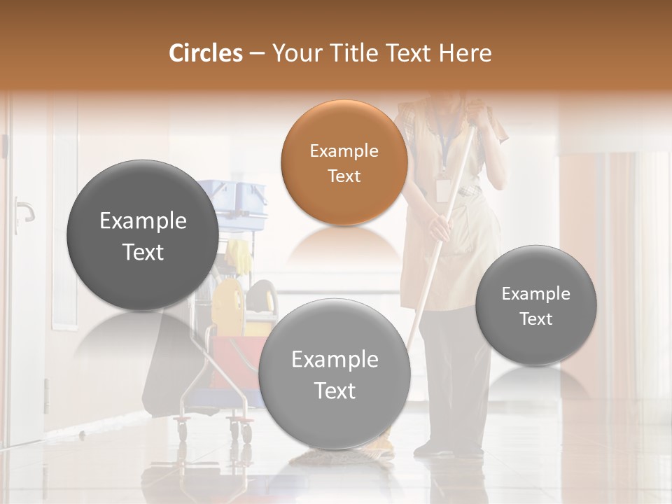 A Woman Cleaning The Floor With A Mop PowerPoint Template