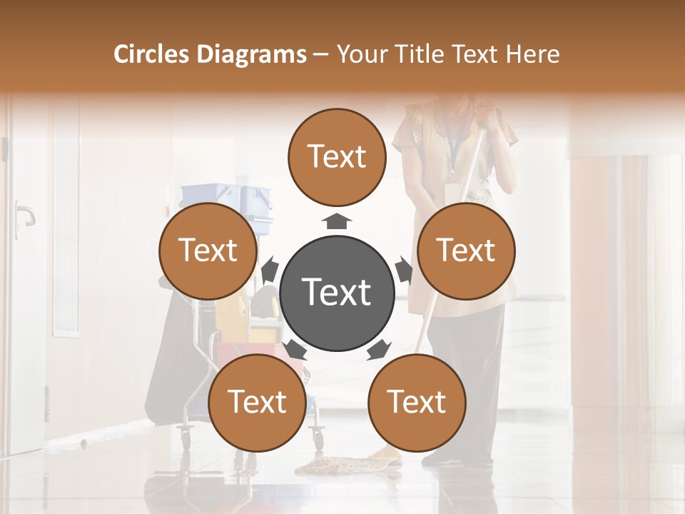 A Woman Cleaning The Floor With A Mop PowerPoint Template