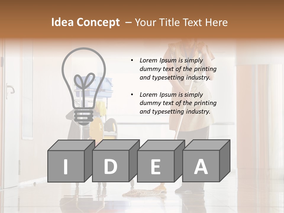 A Woman Cleaning The Floor With A Mop PowerPoint Template