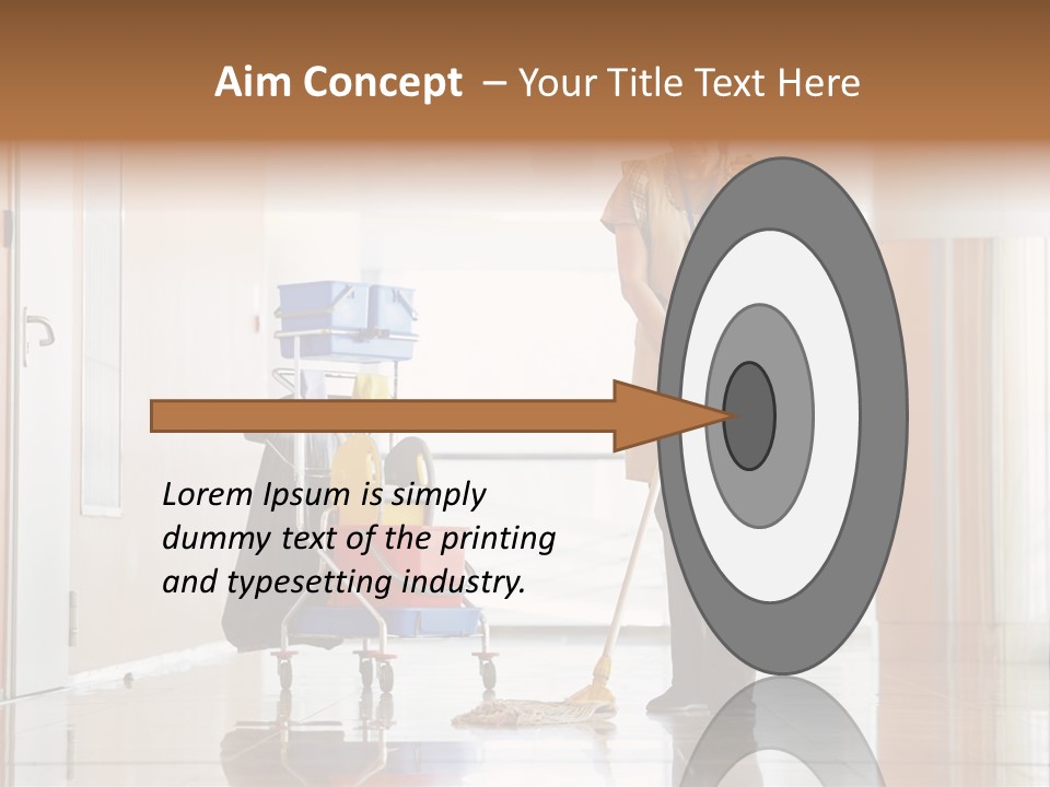 A Woman Cleaning The Floor With A Mop PowerPoint Template