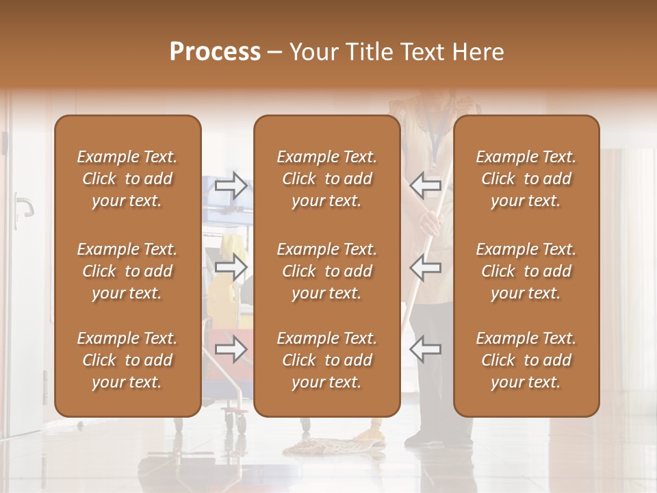 A Woman Cleaning The Floor With A Mop PowerPoint Template