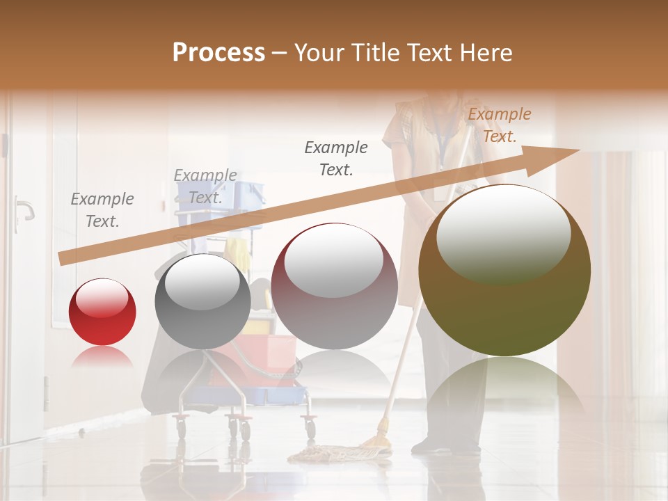 A Woman Cleaning The Floor With A Mop PowerPoint Template