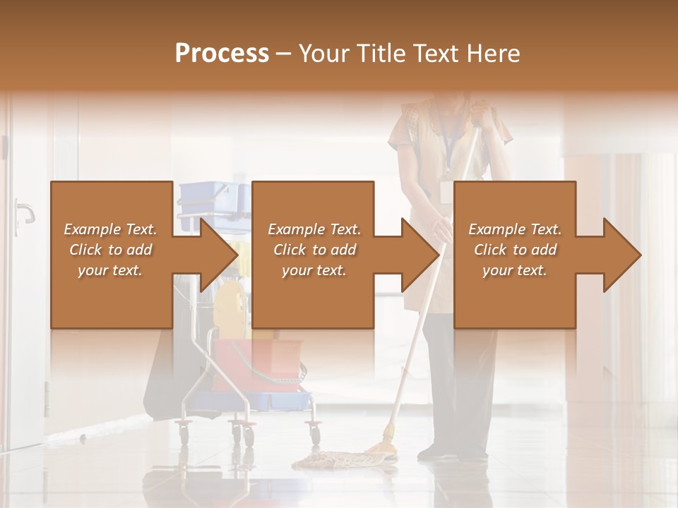 A Woman Cleaning The Floor With A Mop PowerPoint Template