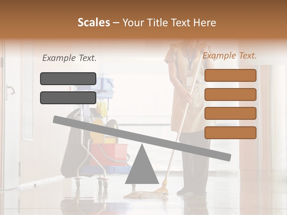 A Woman Cleaning The Floor With A Mop PowerPoint Template