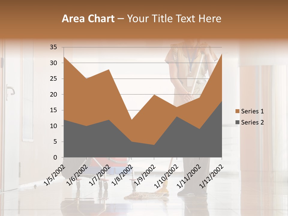 A Woman Cleaning The Floor With A Mop PowerPoint Template