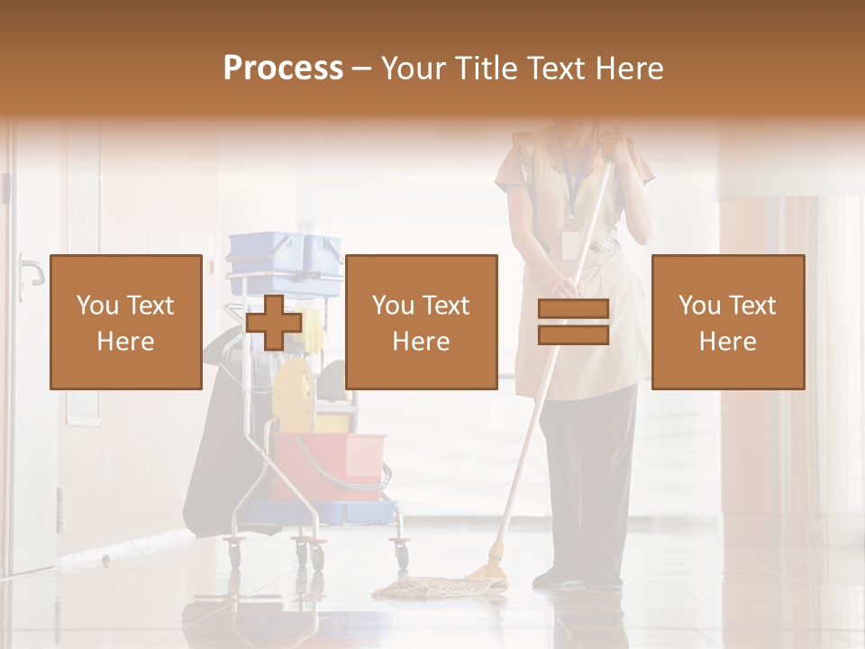 A Woman Cleaning The Floor With A Mop PowerPoint Template