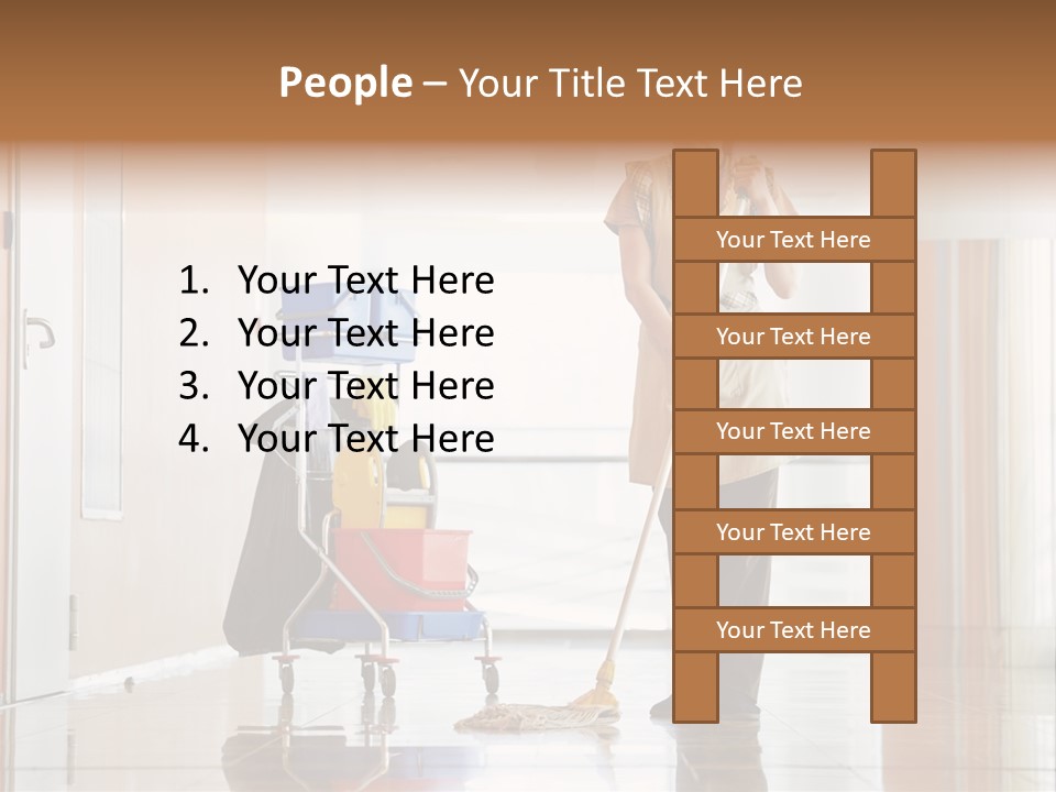 A Woman Cleaning The Floor With A Mop PowerPoint Template