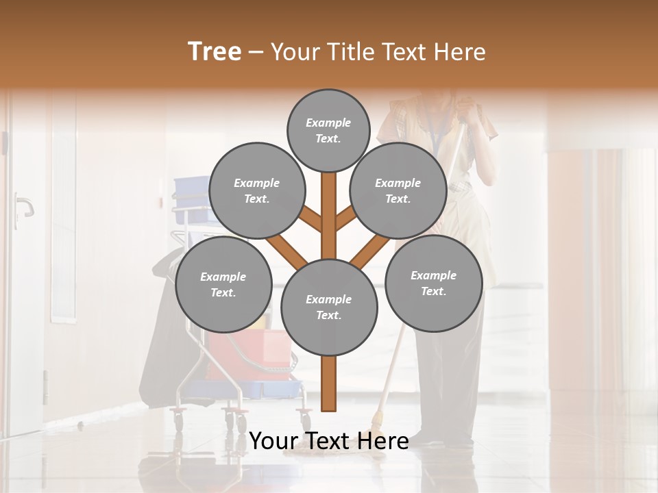 A Woman Cleaning The Floor With A Mop PowerPoint Template