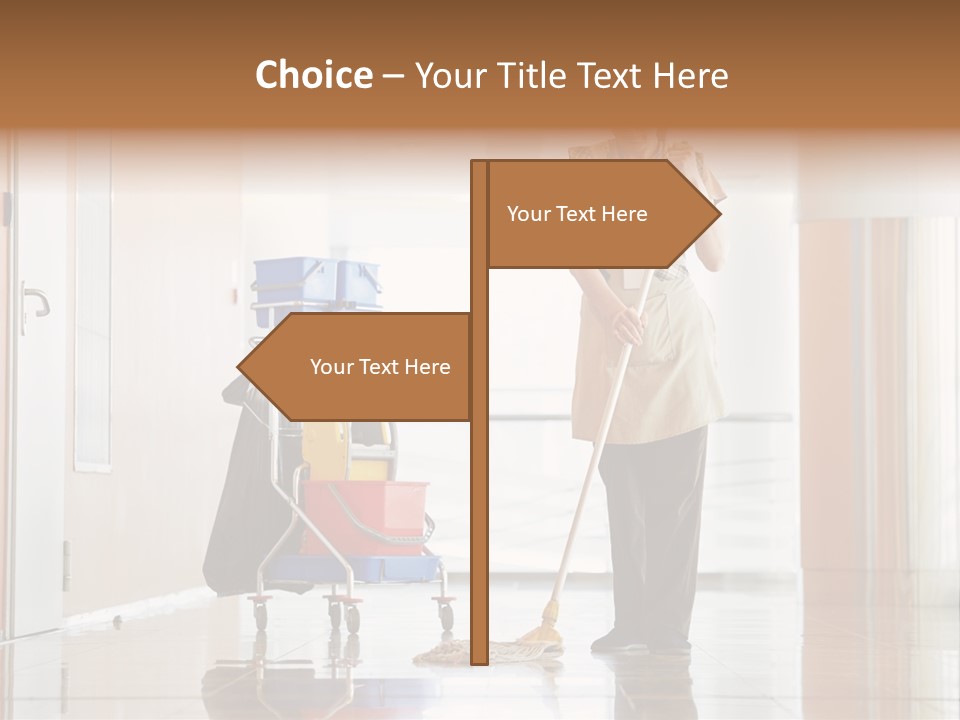 A Woman Cleaning The Floor With A Mop PowerPoint Template