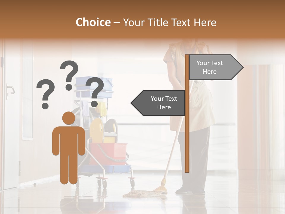 A Woman Cleaning The Floor With A Mop PowerPoint Template