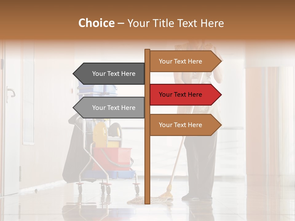 A Woman Cleaning The Floor With A Mop PowerPoint Template