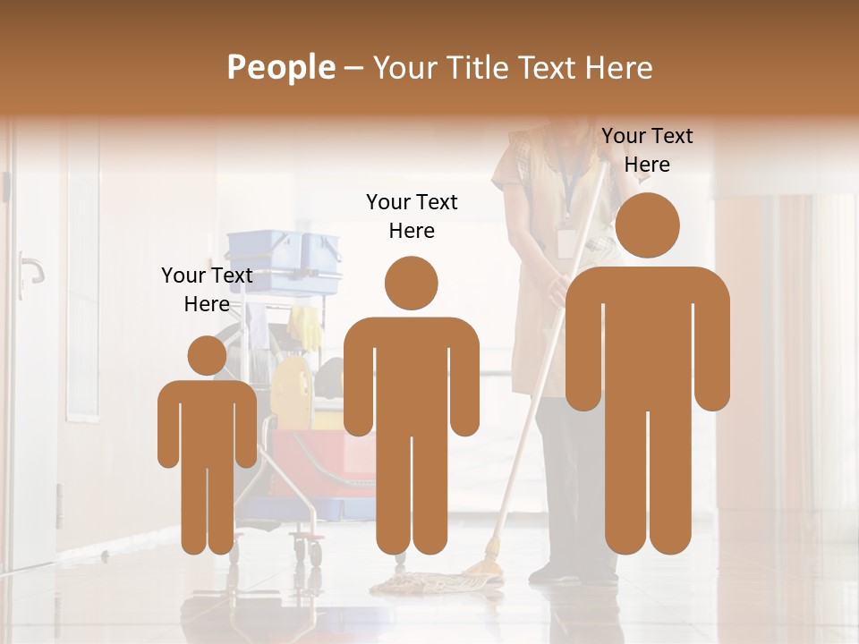 A Woman Cleaning The Floor With A Mop PowerPoint Template