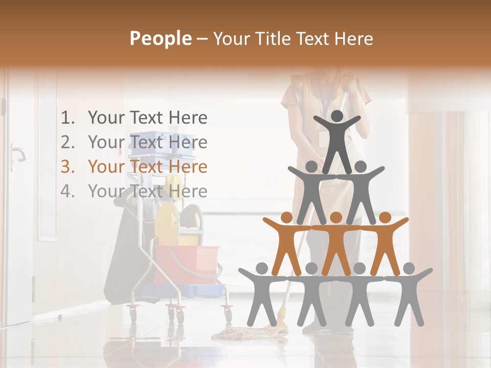 A Woman Cleaning The Floor With A Mop PowerPoint Template