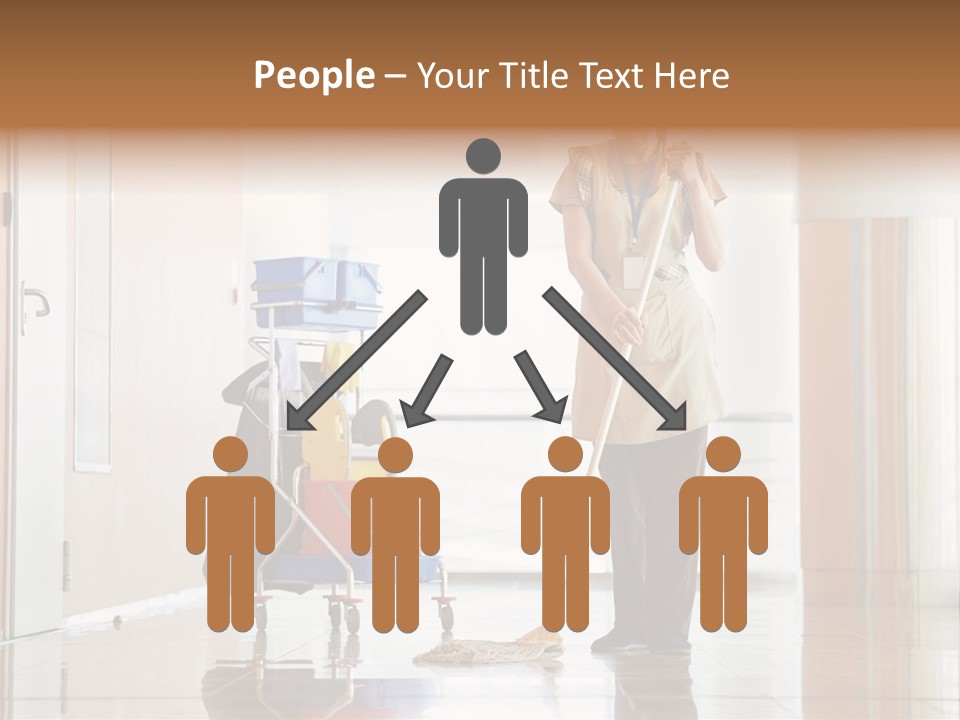 A Woman Cleaning The Floor With A Mop PowerPoint Template