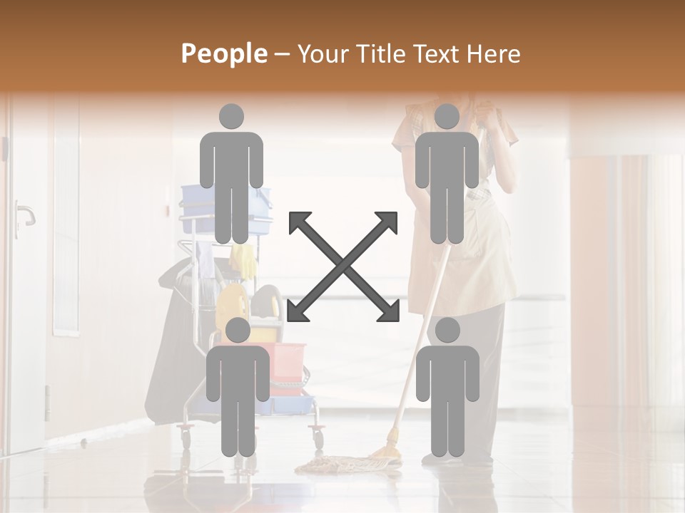A Woman Cleaning The Floor With A Mop PowerPoint Template